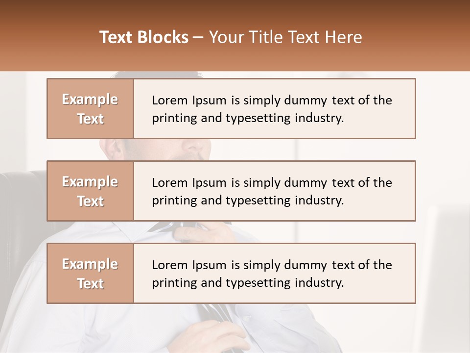 A Man Sitting In A Chair Adjusting His Tie PowerPoint Template