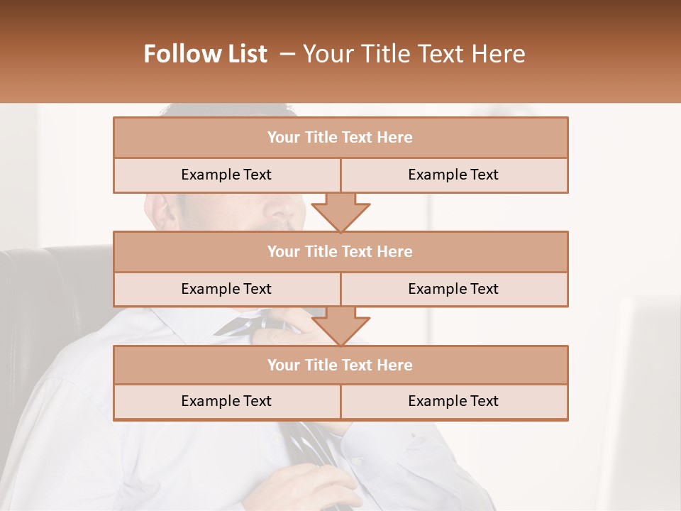A Man Sitting In A Chair Adjusting His Tie PowerPoint Template