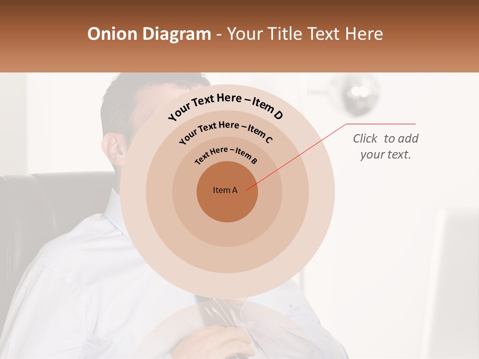 A Man Sitting In A Chair Adjusting His Tie PowerPoint Template