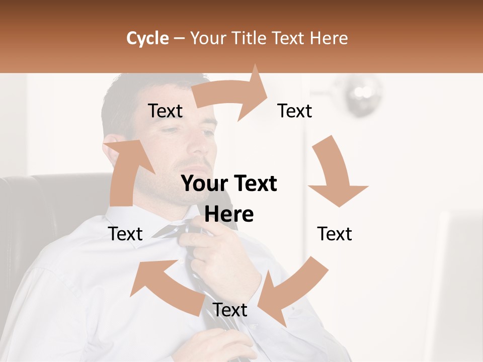 A Man Sitting In A Chair Adjusting His Tie PowerPoint Template