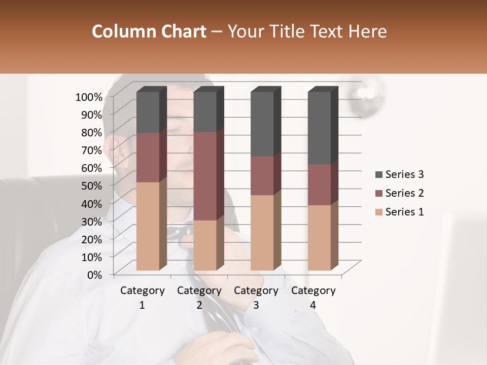 A Man Sitting In A Chair Adjusting His Tie PowerPoint Template