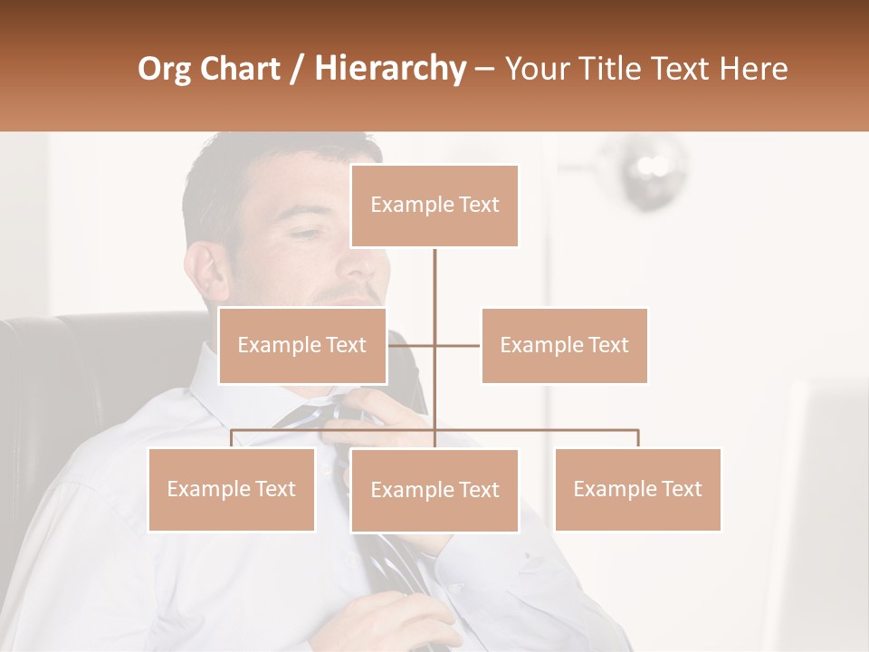 A Man Sitting In A Chair Adjusting His Tie PowerPoint Template