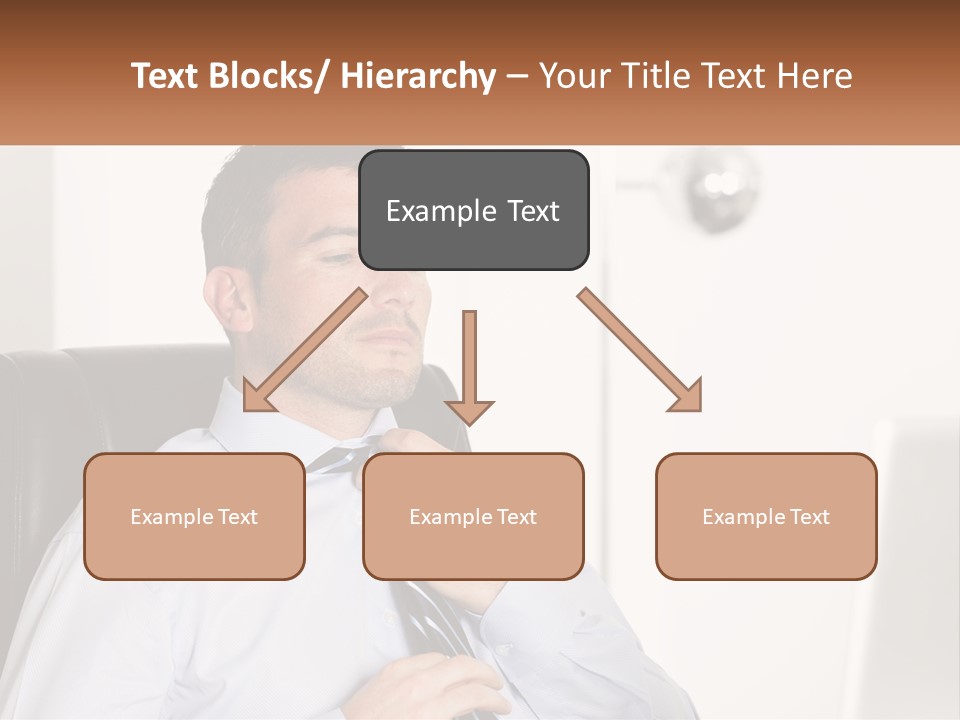 A Man Sitting In A Chair Adjusting His Tie PowerPoint Template