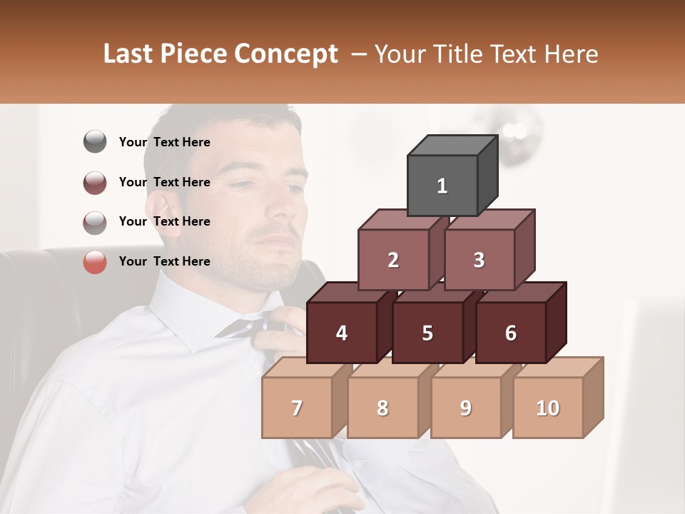 A Man Sitting In A Chair Adjusting His Tie PowerPoint Template