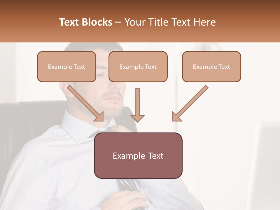 A Man Sitting In A Chair Adjusting His Tie PowerPoint Template