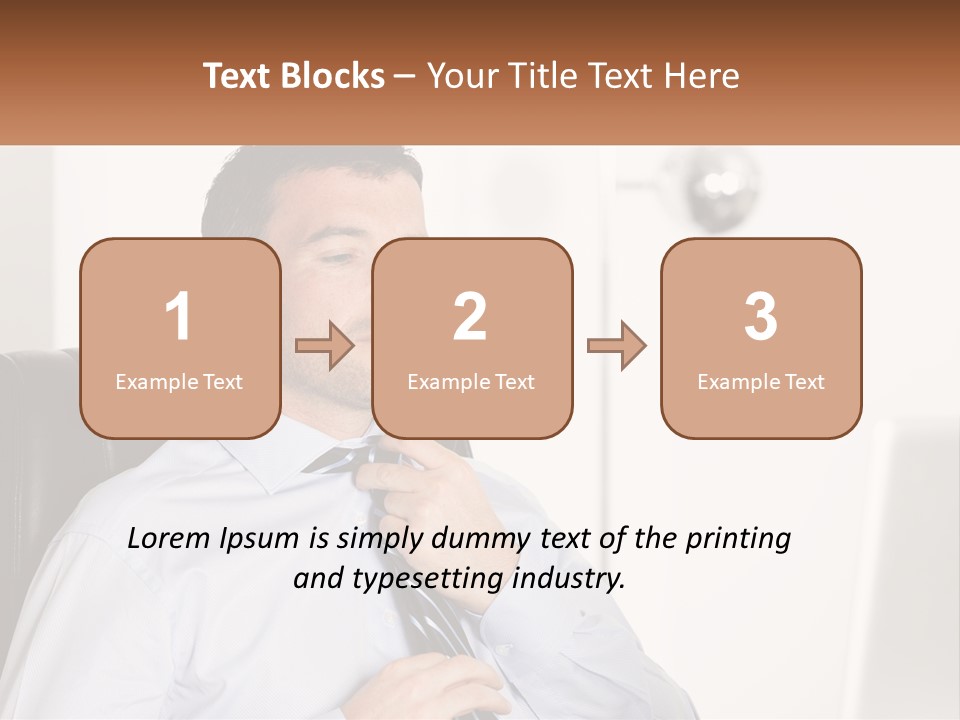 A Man Sitting In A Chair Adjusting His Tie PowerPoint Template