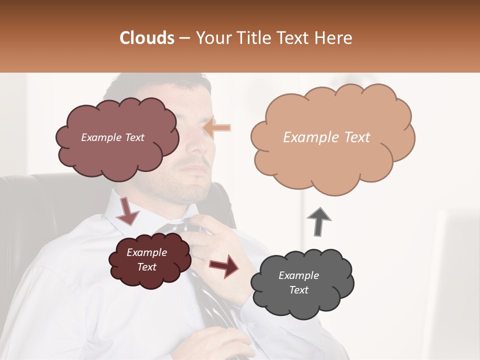 A Man Sitting In A Chair Adjusting His Tie PowerPoint Template