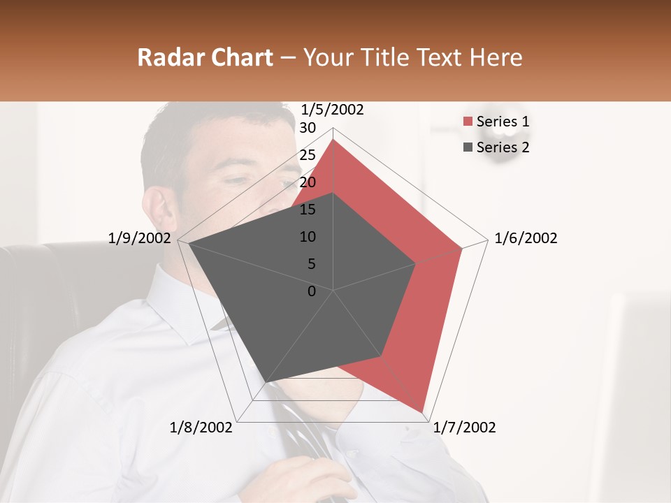 A Man Sitting In A Chair Adjusting His Tie PowerPoint Template