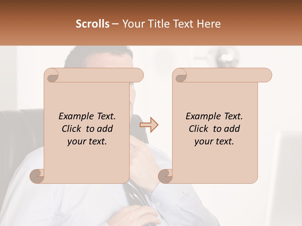 A Man Sitting In A Chair Adjusting His Tie PowerPoint Template