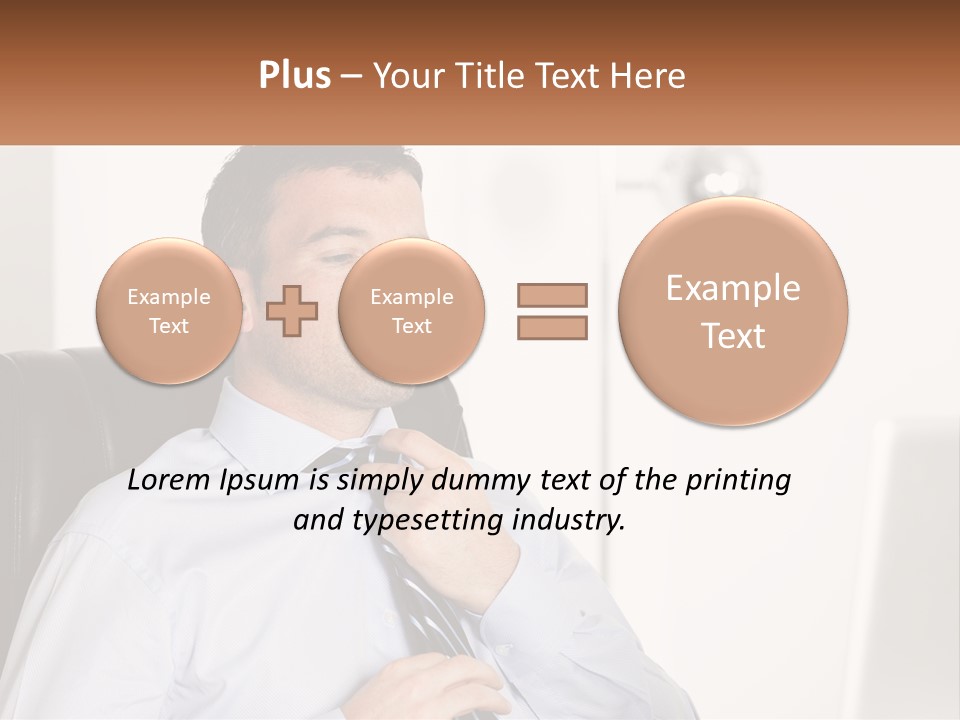 A Man Sitting In A Chair Adjusting His Tie PowerPoint Template