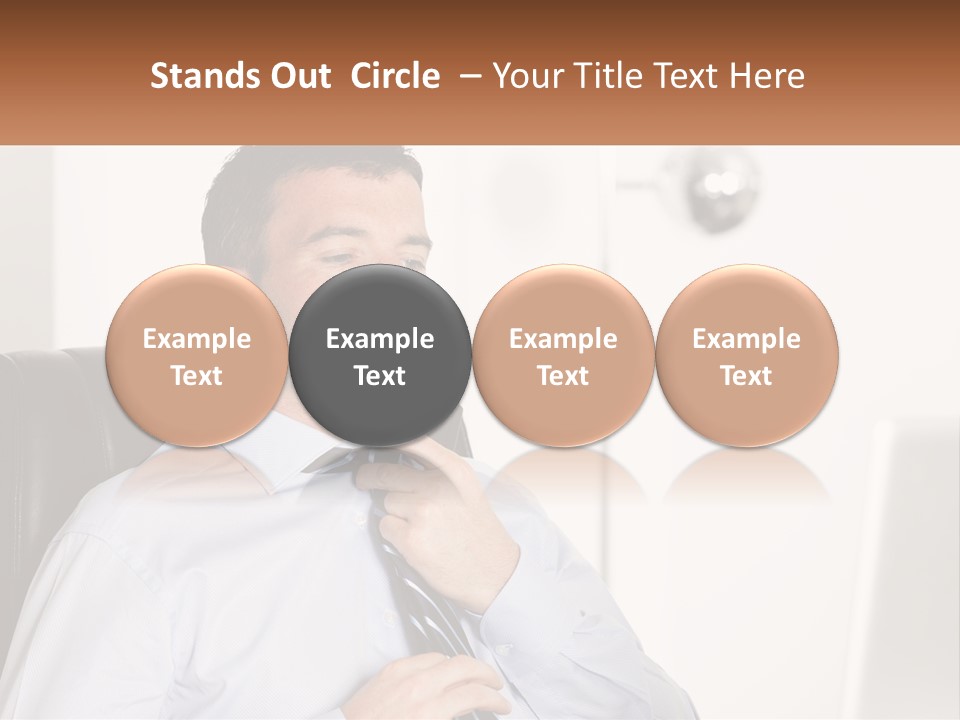 A Man Sitting In A Chair Adjusting His Tie PowerPoint Template