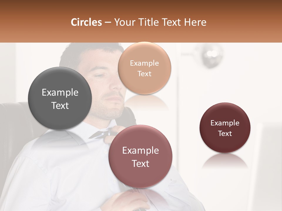 A Man Sitting In A Chair Adjusting His Tie PowerPoint Template