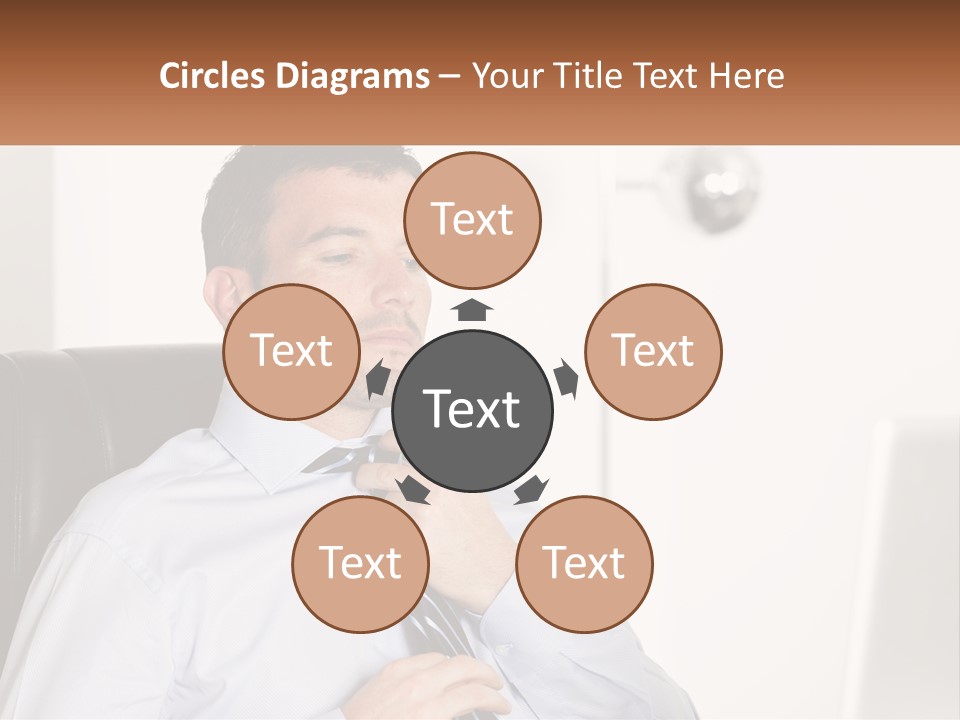A Man Sitting In A Chair Adjusting His Tie PowerPoint Template