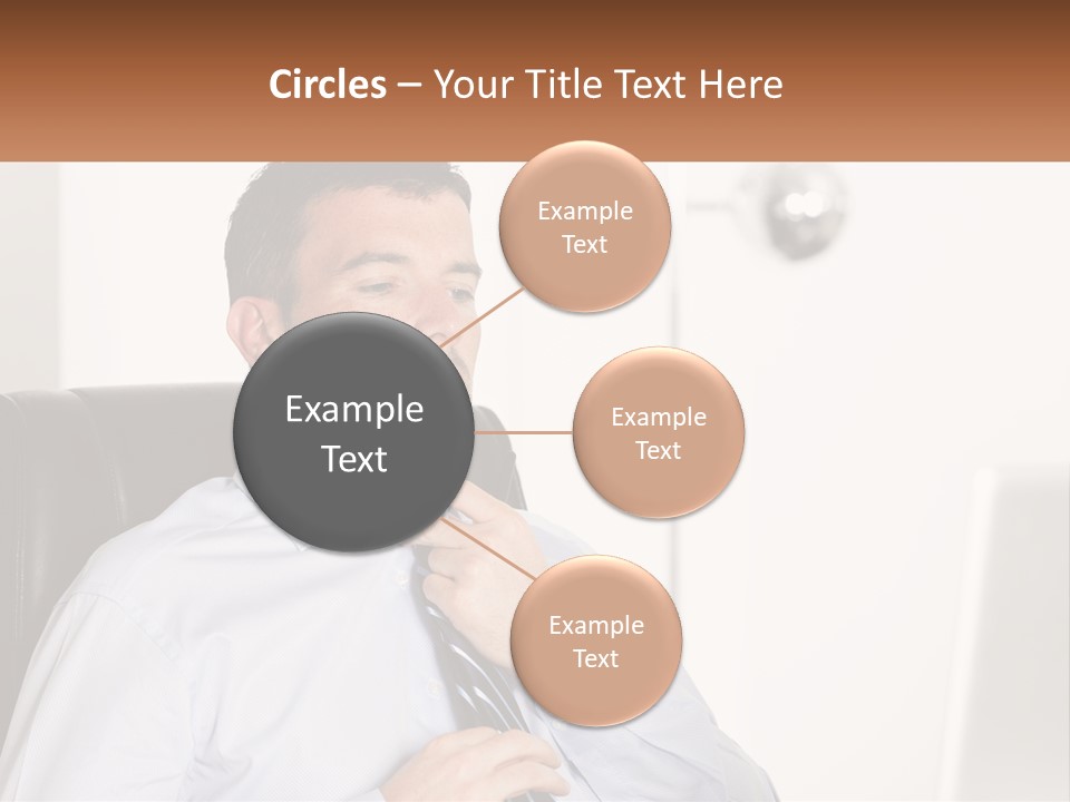 A Man Sitting In A Chair Adjusting His Tie PowerPoint Template