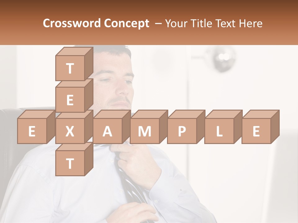 A Man Sitting In A Chair Adjusting His Tie PowerPoint Template