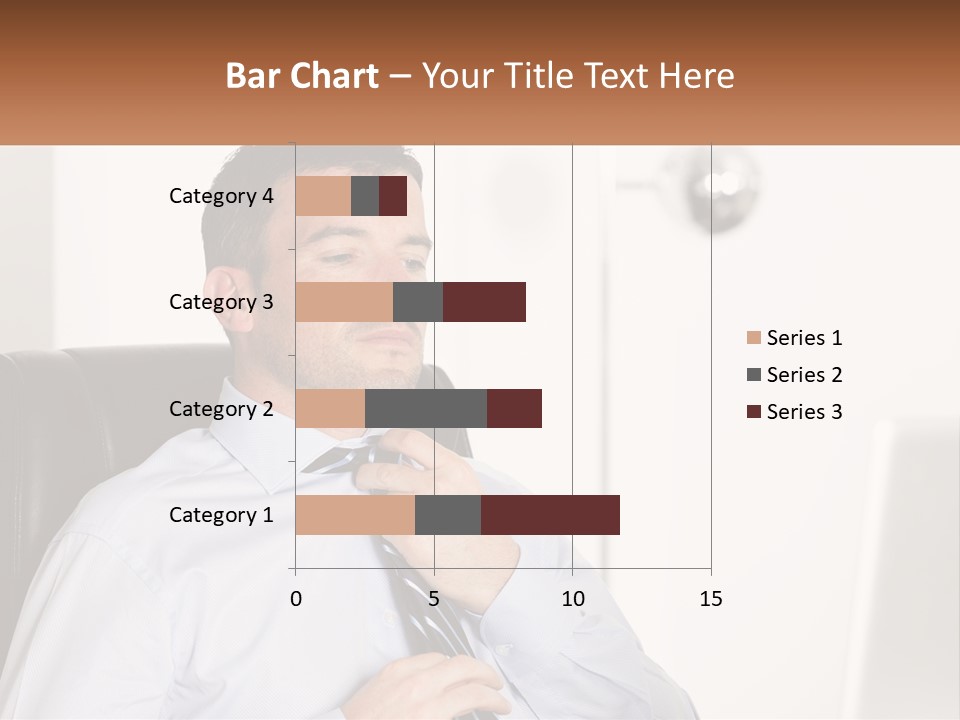 A Man Sitting In A Chair Adjusting His Tie PowerPoint Template