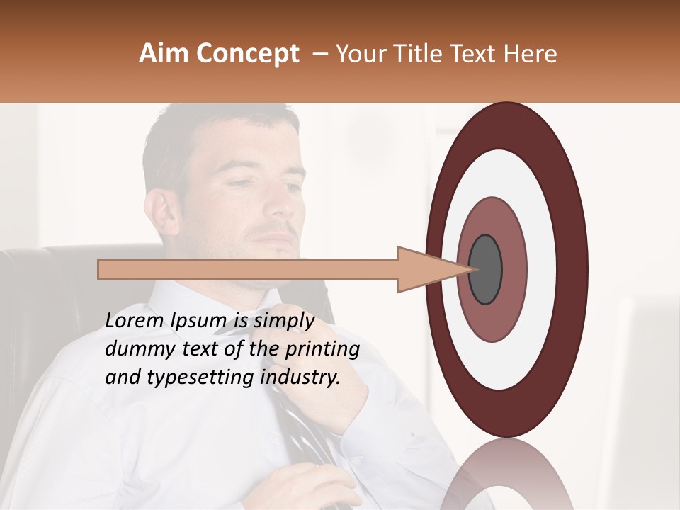 A Man Sitting In A Chair Adjusting His Tie PowerPoint Template