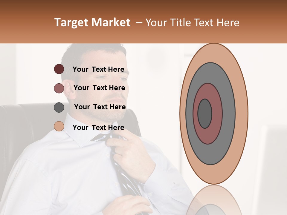 A Man Sitting In A Chair Adjusting His Tie PowerPoint Template