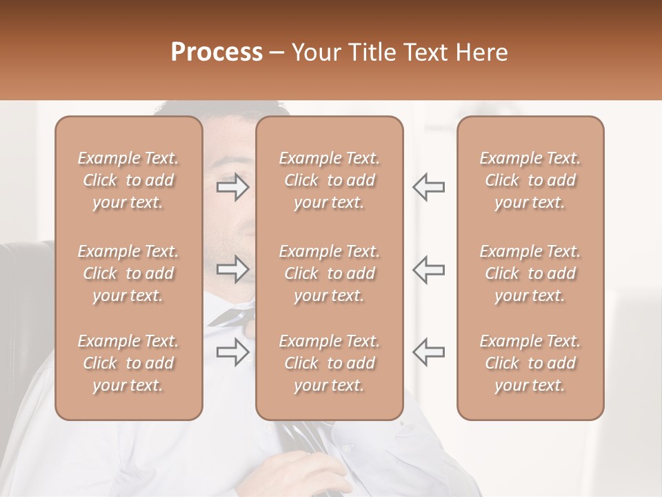 A Man Sitting In A Chair Adjusting His Tie PowerPoint Template