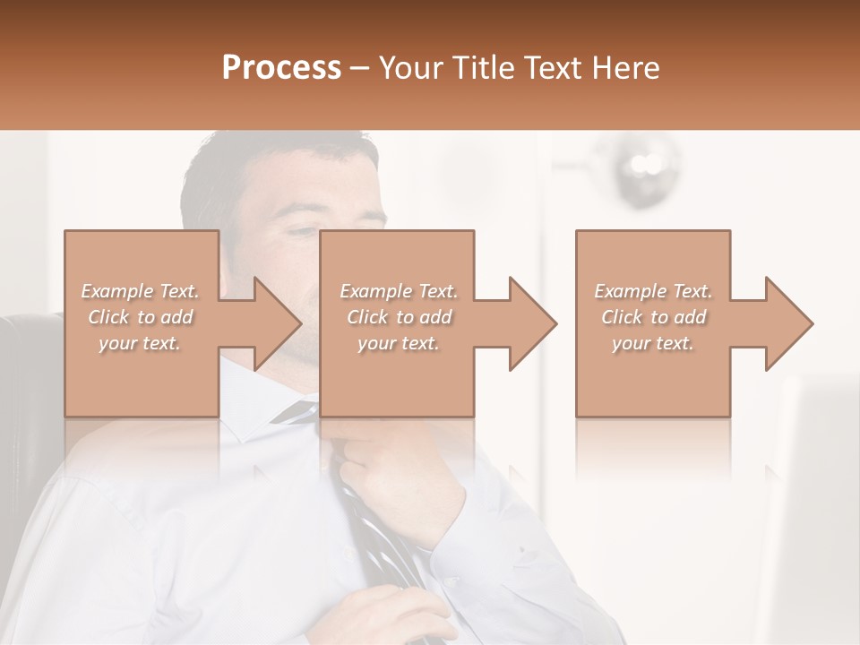 A Man Sitting In A Chair Adjusting His Tie PowerPoint Template