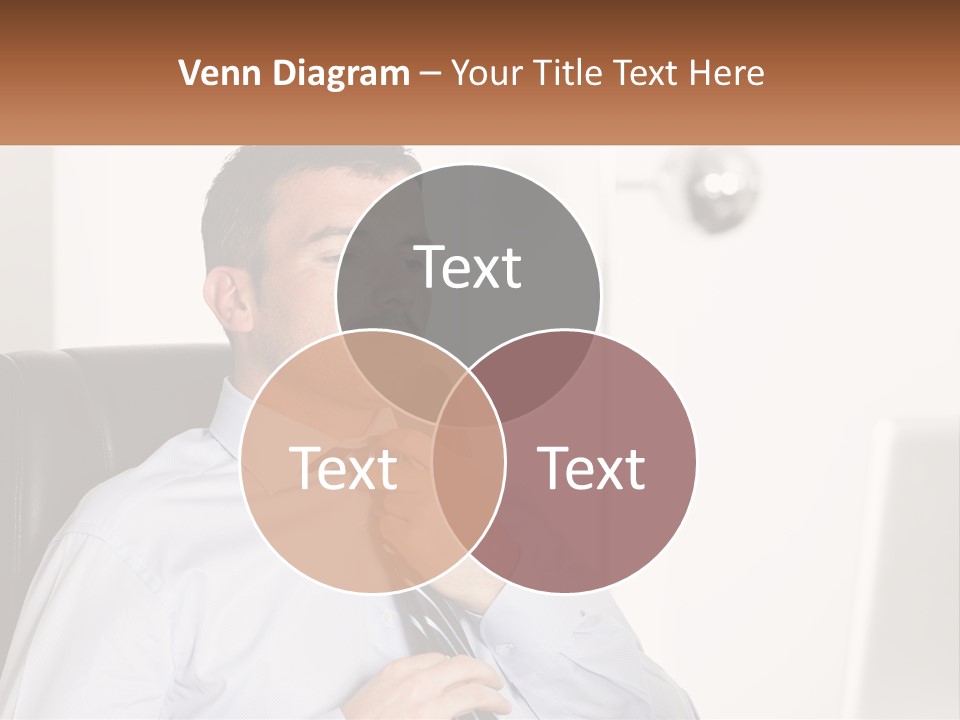 A Man Sitting In A Chair Adjusting His Tie PowerPoint Template