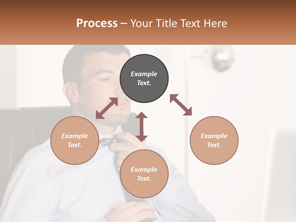 A Man Sitting In A Chair Adjusting His Tie PowerPoint Template