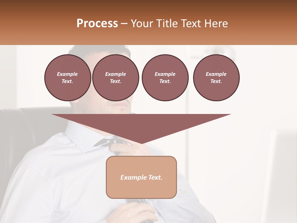 A Man Sitting In A Chair Adjusting His Tie PowerPoint Template