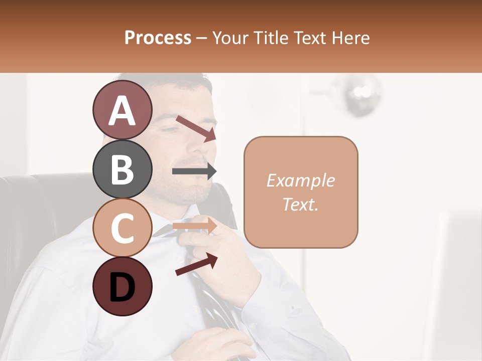 A Man Sitting In A Chair Adjusting His Tie PowerPoint Template