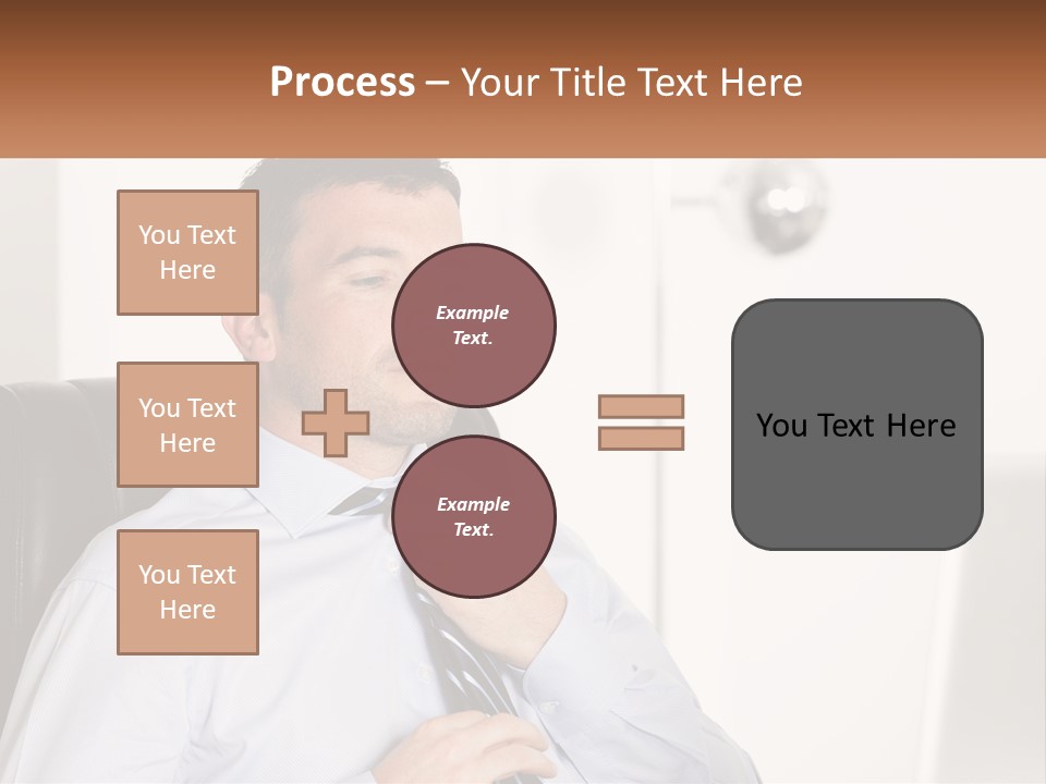 A Man Sitting In A Chair Adjusting His Tie PowerPoint Template