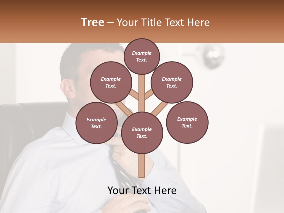 A Man Sitting In A Chair Adjusting His Tie PowerPoint Template