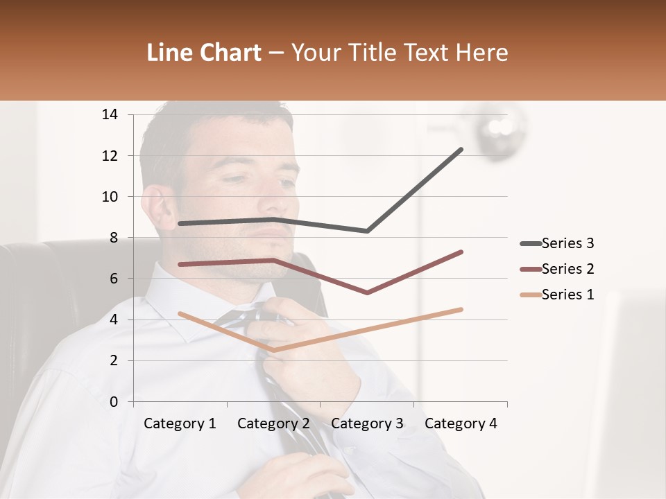 A Man Sitting In A Chair Adjusting His Tie PowerPoint Template