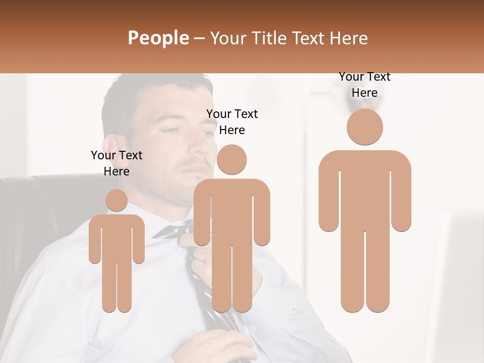 A Man Sitting In A Chair Adjusting His Tie PowerPoint Template