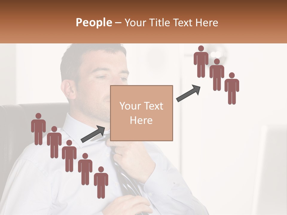 A Man Sitting In A Chair Adjusting His Tie PowerPoint Template