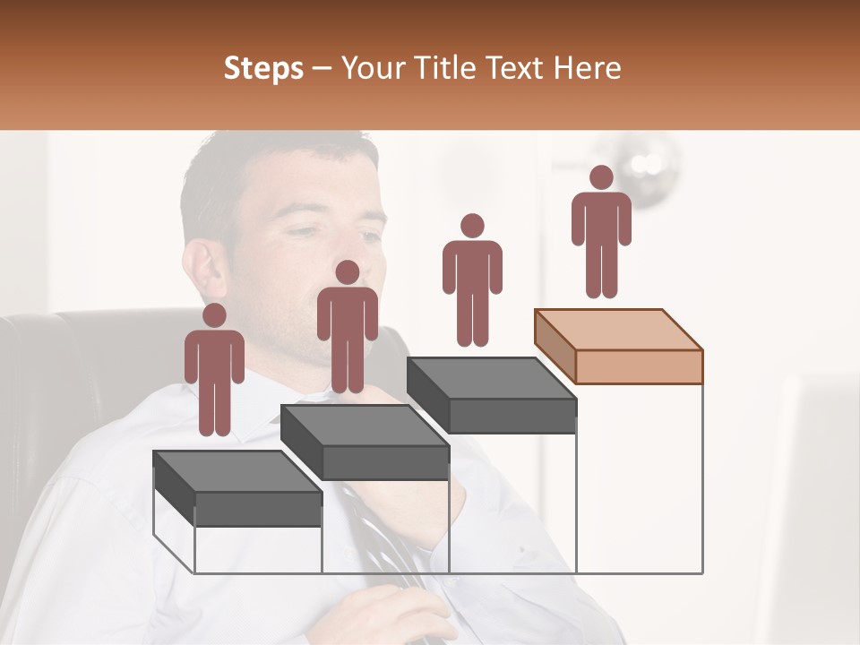 A Man Sitting In A Chair Adjusting His Tie PowerPoint Template