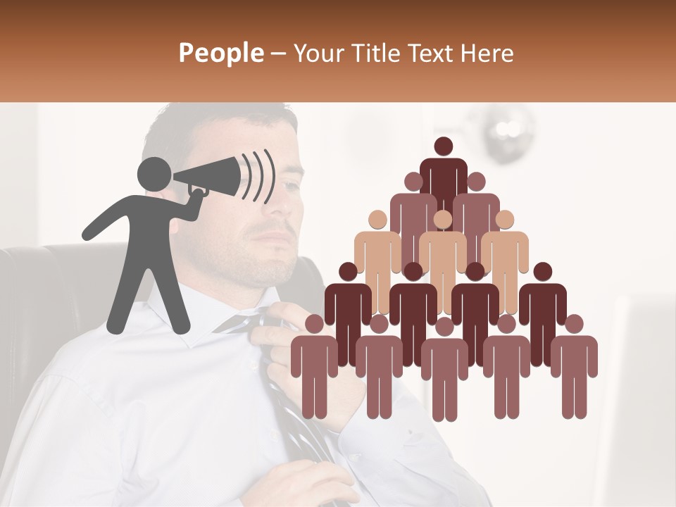 A Man Sitting In A Chair Adjusting His Tie PowerPoint Template