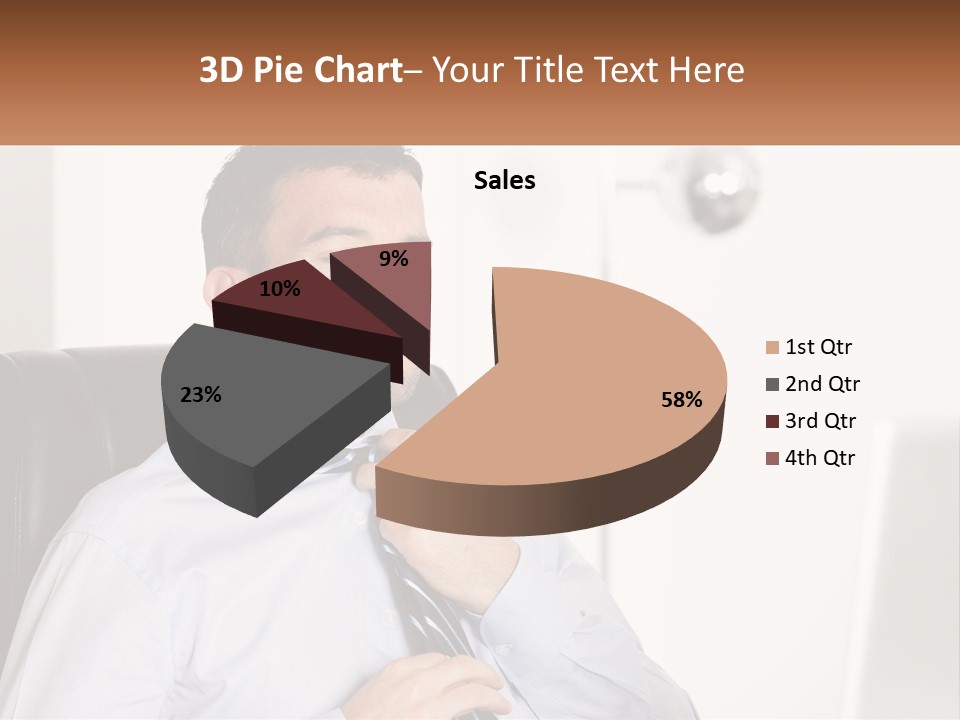 A Man Sitting In A Chair Adjusting His Tie PowerPoint Template