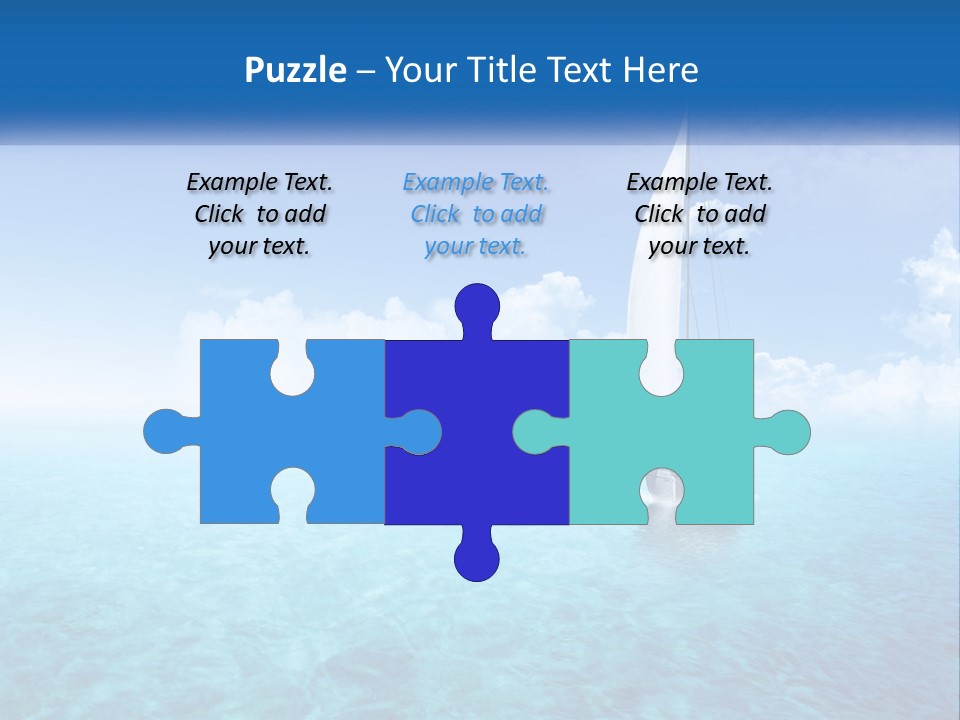 A Sailboat Floating In The Ocean On A Sunny Day PowerPoint Template