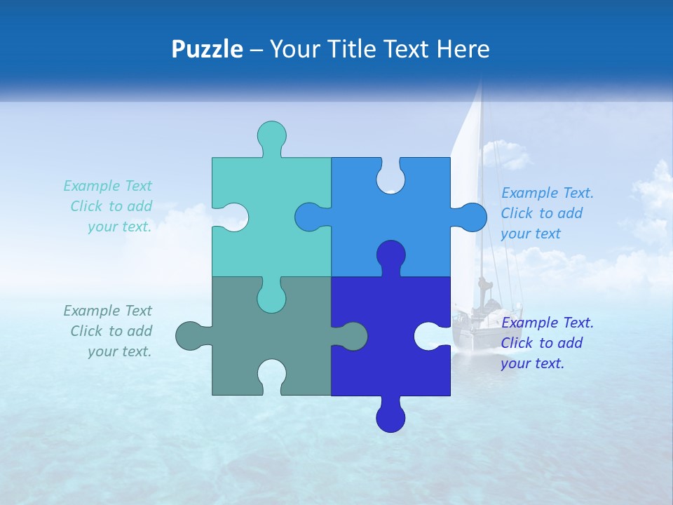 A Sailboat Floating In The Ocean On A Sunny Day PowerPoint Template