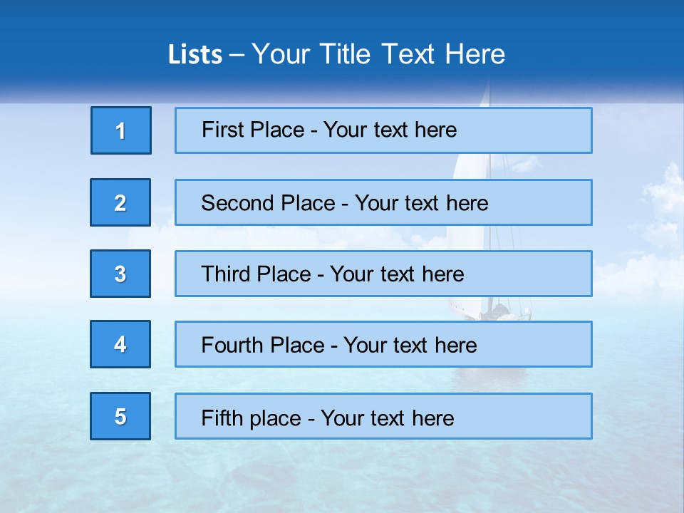 A Sailboat Floating In The Ocean On A Sunny Day PowerPoint Template