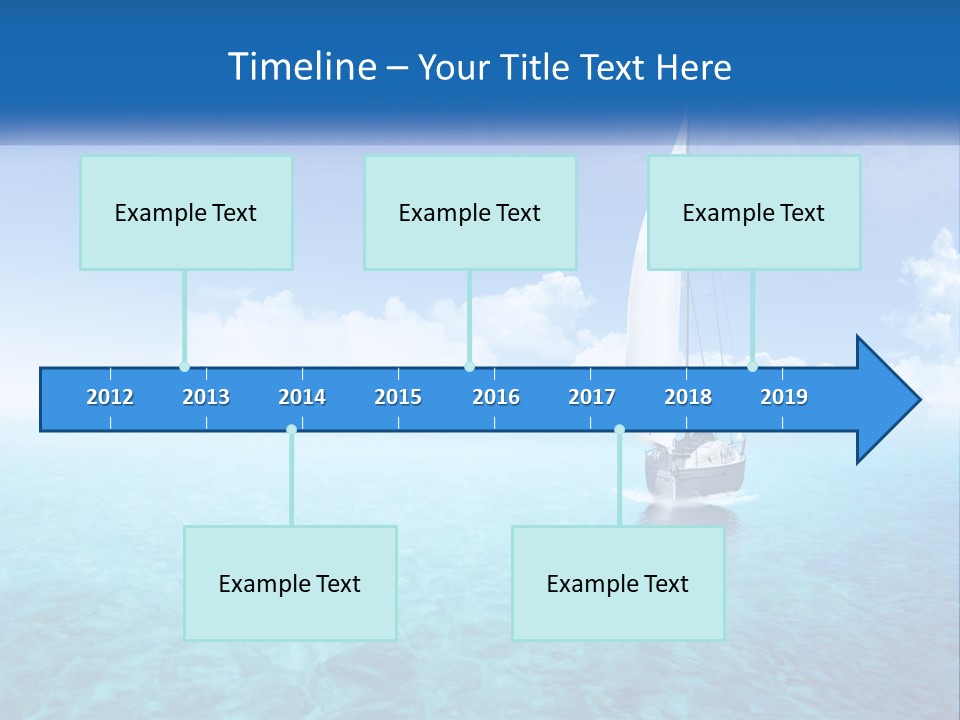 A Sailboat Floating In The Ocean On A Sunny Day PowerPoint Template