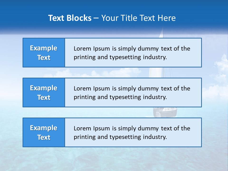 A Sailboat Floating In The Ocean On A Sunny Day PowerPoint Template