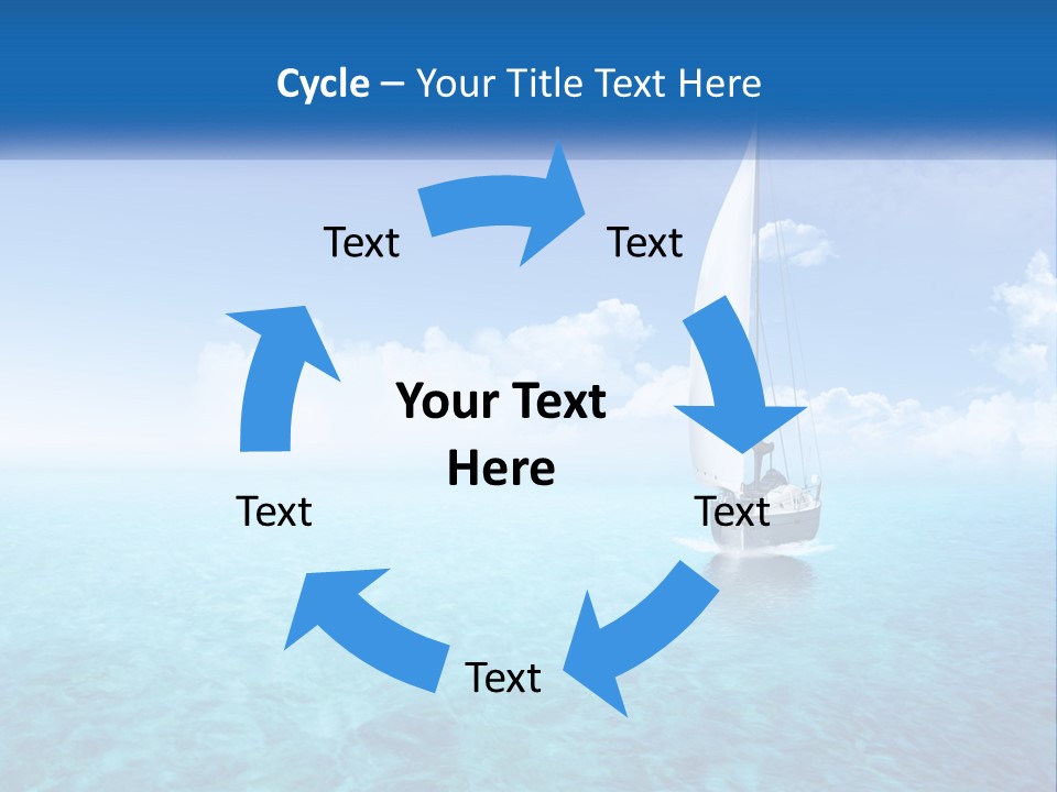 A Sailboat Floating In The Ocean On A Sunny Day PowerPoint Template