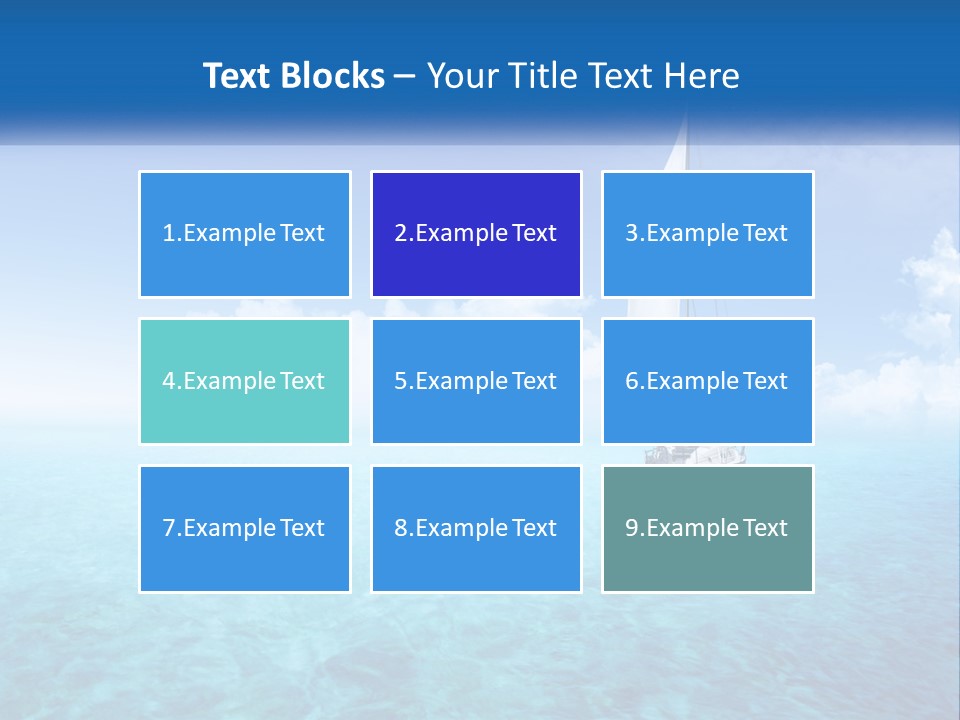 A Sailboat Floating In The Ocean On A Sunny Day PowerPoint Template