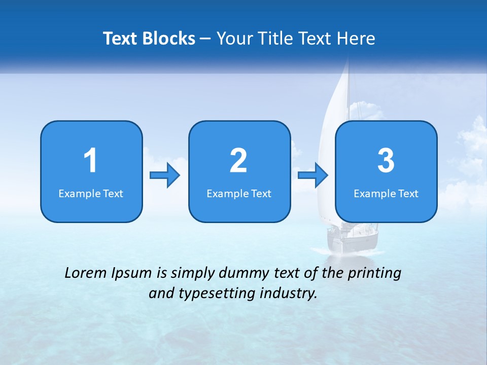 A Sailboat Floating In The Ocean On A Sunny Day PowerPoint Template
