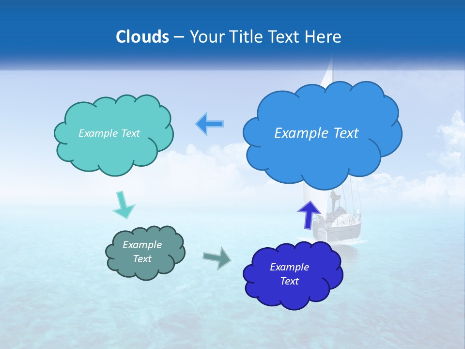 A Sailboat Floating In The Ocean On A Sunny Day PowerPoint Template