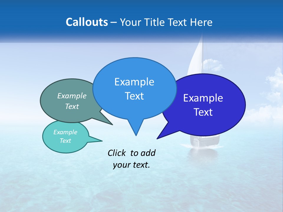 A Sailboat Floating In The Ocean On A Sunny Day PowerPoint Template