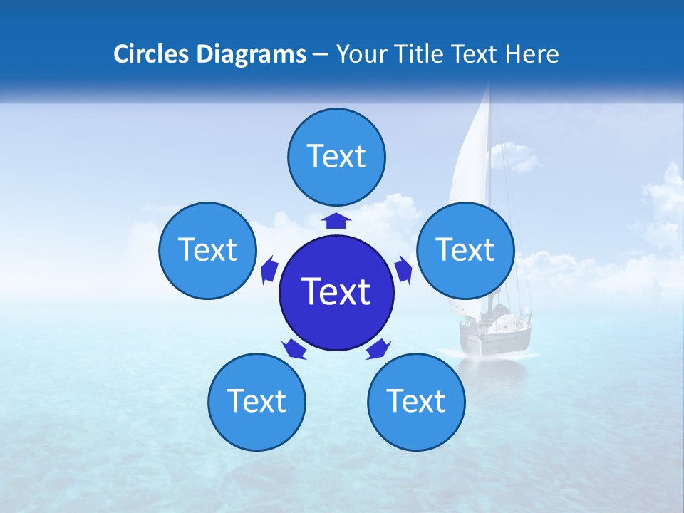 A Sailboat Floating In The Ocean On A Sunny Day PowerPoint Template