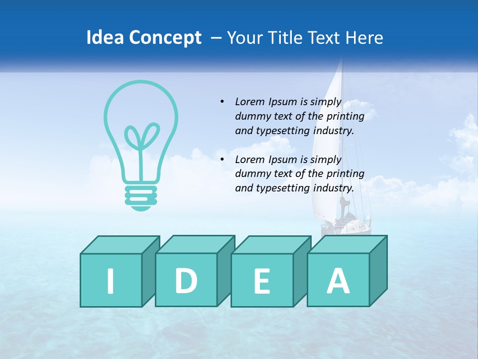 A Sailboat Floating In The Ocean On A Sunny Day PowerPoint Template