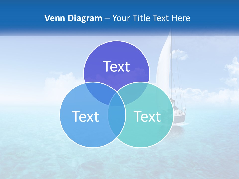 A Sailboat Floating In The Ocean On A Sunny Day PowerPoint Template