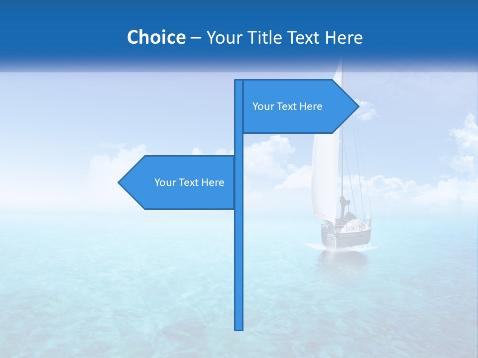 A Sailboat Floating In The Ocean On A Sunny Day PowerPoint Template